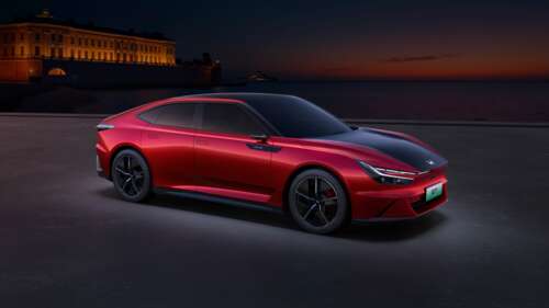 A sleek and aerodynamic Honda GT electric SUV in a high-definition 5K render. wallpaper