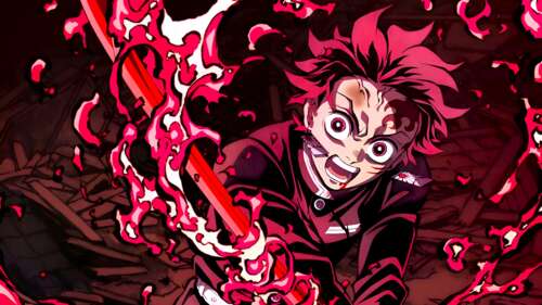 A detailed portrait of Tanjiro Kamado from the anime Demon Slayer: Kimetsu no Yaiba free wallpaper for computer