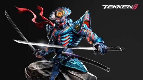 Yoshimitsu from Tekken 8 featuring detailed robotic armor against a dark, atmospheric... wallpaper download