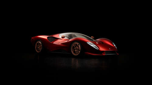 A detailed view of the De Tomaso P72 supercar, showcasing its unique aerodynamic... 4K (Ultra HD) free wallpaper for computer