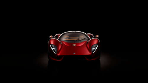 A detailed close-up of the De Tomaso P72 supercar, highlighting its aerodynamic body... 4K (Ultra HD) wallpaper images