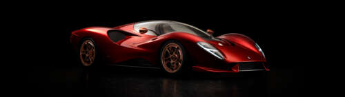 A detailed view of the De Tomaso P72 supercar, showcasing its unique aerodynamic... wallpaper download