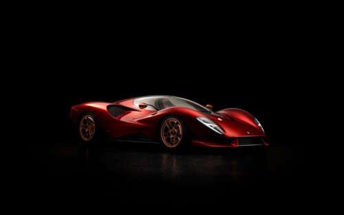 A detailed view of the De Tomaso P72 supercar, showcasing its unique aerodynamic... 7680x4800 free hd wallpapers