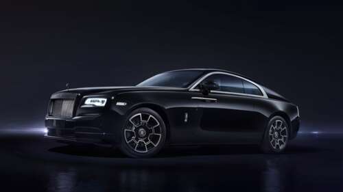 A luxurious black Rolls-Royce Wraith vehicle. 4K (Ultra HD) pictures for wallpaper