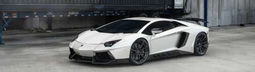 A high-performance white Lamborghini Aventador supercar with a polished finish. Dual UHD free background images