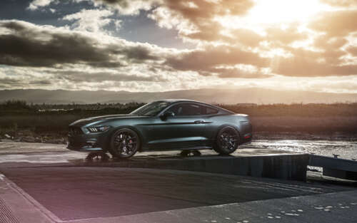 A high-performance Ford Mustang GT muscle car featuring classic automotive styling. 7680x4800 free desktop wallpaper