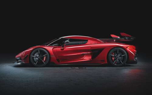 A high-performance Koenigsegg Jesko supercar featuring its iconic aerodynamic body... high definition wallpaper