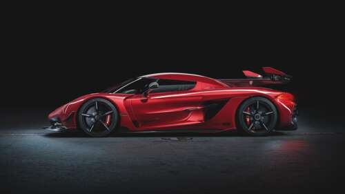 A high-performance Koenigsegg Jesko supercar featuring its iconic aerodynamic body... 8K
