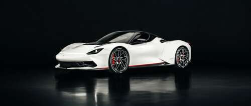 A sleek white Pininfarina Battista electric hypercar with aerodynamic curves. free wallpaper