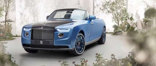 A high-detail shot of the Rolls-Royce Boat Tail, featuring its signature nautical-inspired... UWUHD wallpaper