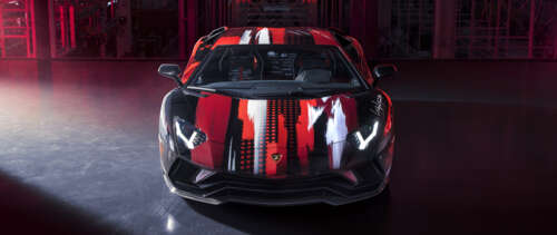 A high-detail, professional shot of a luxury Lamborghini Aventador S supercar. UWUHD free wallpaper for computer