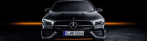 A high-detail shot of a silver Mercedes-Benz CLA-Class featuring a brilliant metallic... Dual UHD background images hd