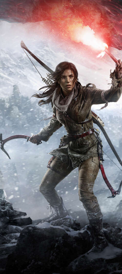 Close-up of Lara Croft from the video game Rise of the Tomb Raider wallpaper photo gallery download