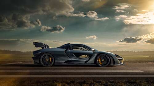A detailed view of the McLaren Senna supercar showcasing its aerodynamic body and... 8K wallpaper for pc download