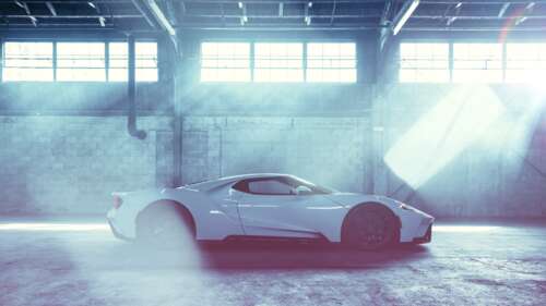 A high-performance white Ford GT supercar featuring a sleek, aerodynamic body and... 4K (Ultra HD) computer backgrounds