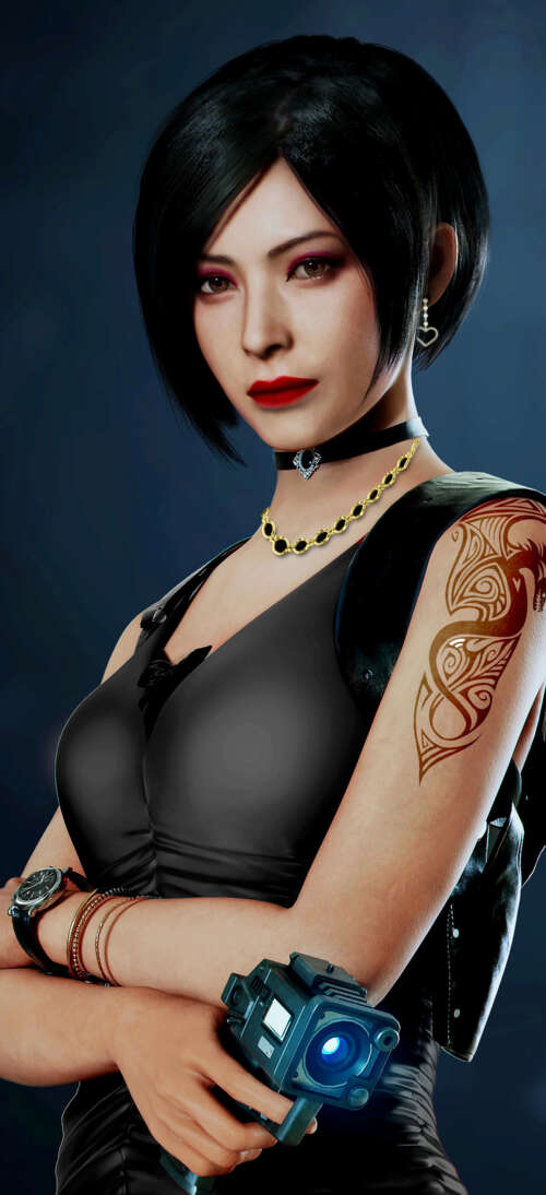 Un ritratto dettagliato del personaggio di Ada Wong, tratto da Resident Evil 2. Oppo K13s