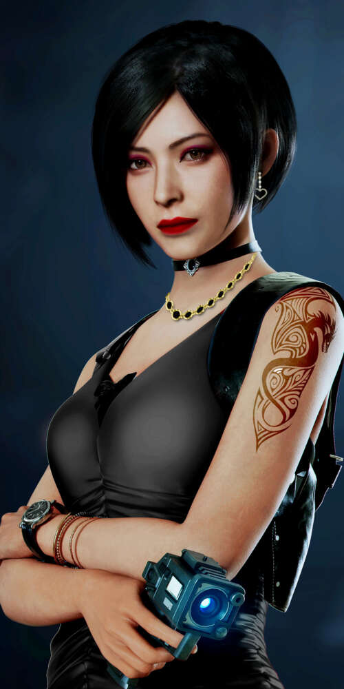 Un ritratto dettagliato del personaggio di Ada Wong, tratto da Resident Evil 2. Doogee Fire 3 Ultra