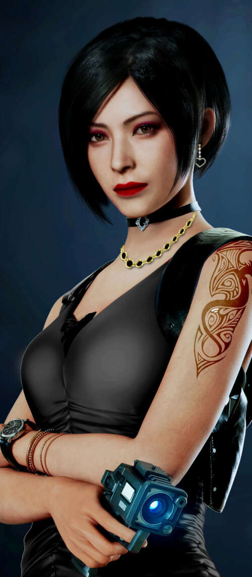 Un ritratto dettagliato del personaggio di Ada Wong, tratto da Resident Evil 2. Xiaomi Redmi 14C 5G
