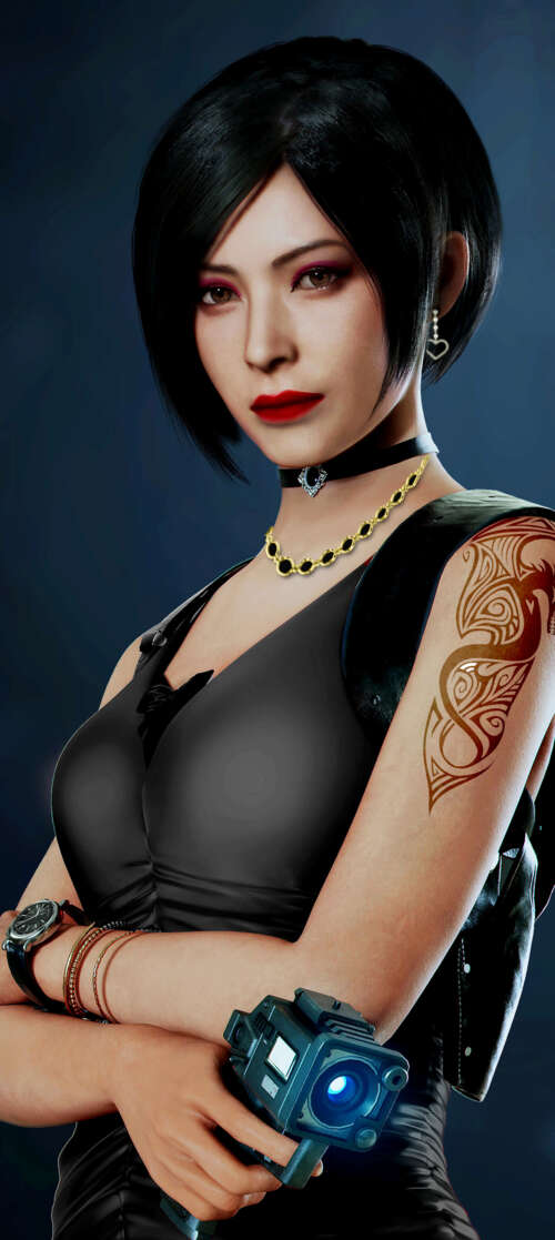 Un ritratto dettagliato del personaggio di Ada Wong, tratto da Resident Evil 2. Doogee Note 56 Plus