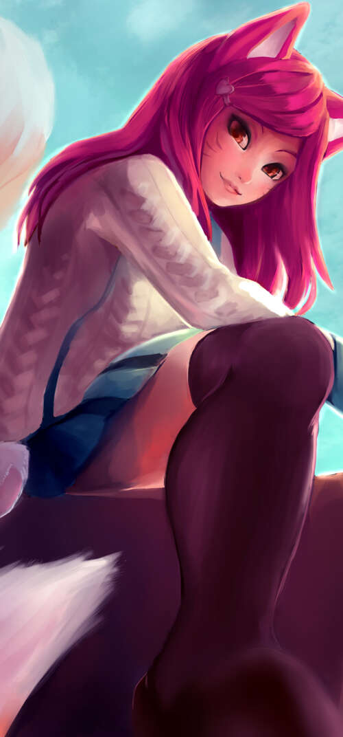 Ahri, personaggio del videogioco League of Legends, indossa una gonna e calze lunghe... Samsung Galaxy S26 Ultra
