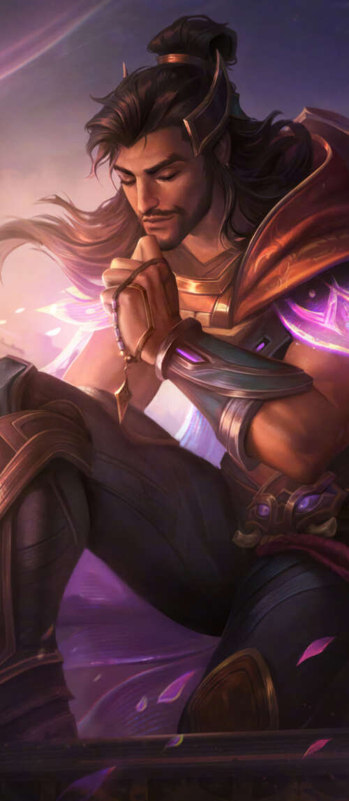 Akshan, the legendary rogue from League of Legends, in a dynamic pose. Xiaomi Redmi 14C 5G hd background