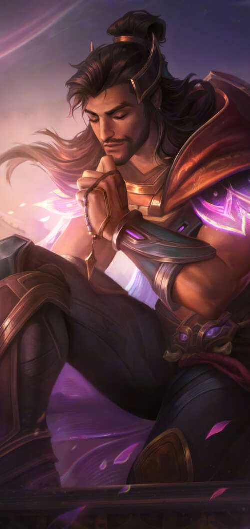 Akshan, the legendary rogue from League of Legends, in a dynamic pose. Oppo A6c download free wallpaper for phone