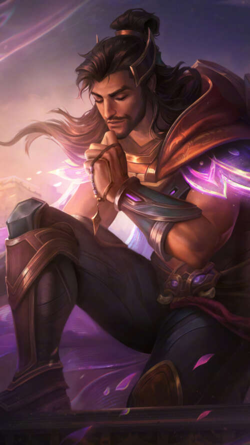 Akshan, the legendary rogue from League of Legends, in a dynamic pose. lava Play Max hd background
