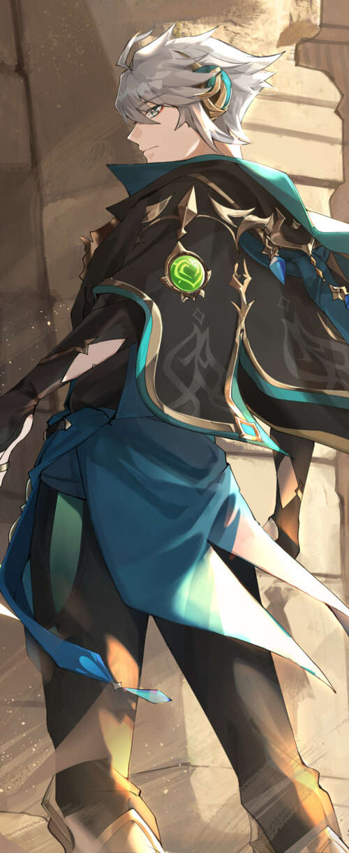 Alhaitham and Tighnari from the video game Genshin Impact featured in a high-quality... Meizu Note 16 free hd wallpapers
