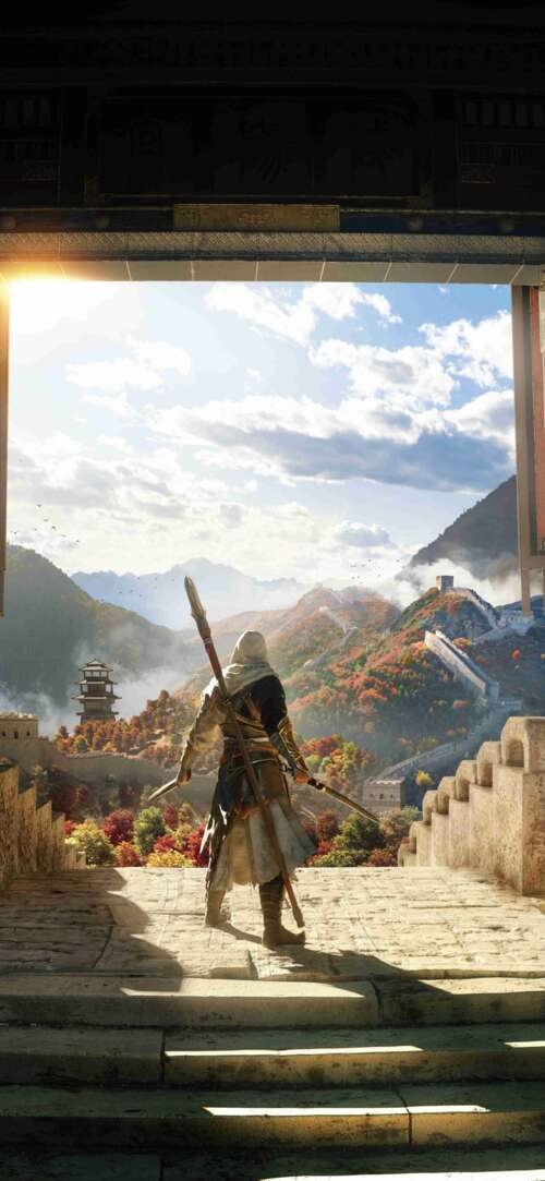 A cinematic view of an assassin from the video game Assassin's Creed Jade set in... Oppo Find X9 Ultra high definition wallpaper