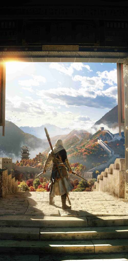 A cinematic view of an assassin from the video game Assassin's Creed Jade set in... Huawei Mate 30 Pro wallpaper images