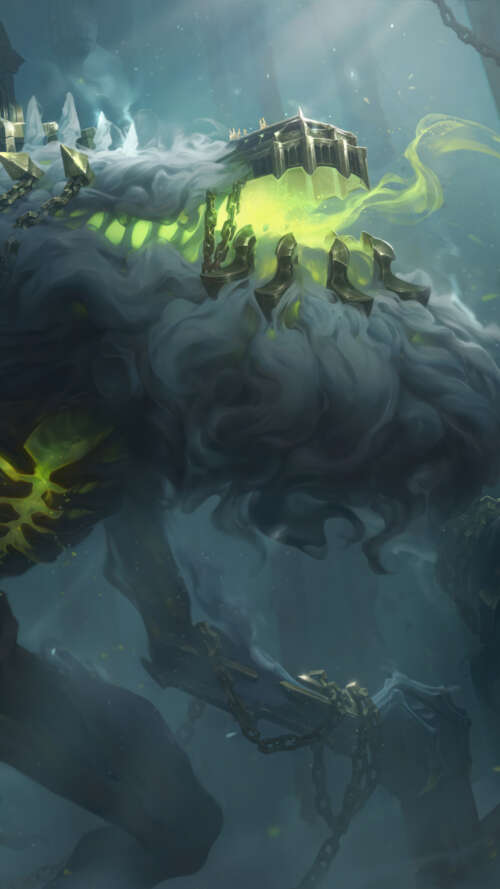 Cho’gath, l’enorme e minaccioso mostro del Vuoto proveniente da League of Legends. lava Play Max