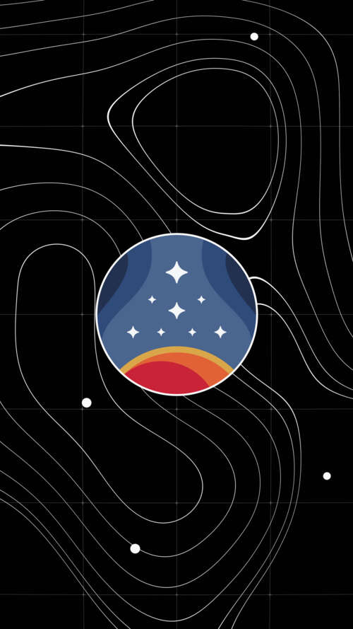A minimalist dark sci-fi background featuring a deep black starfield with distant,... lava Play Max background images hd