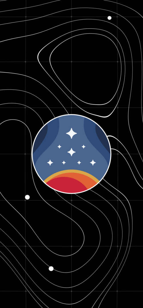 A minimalist dark sci-fi background featuring a deep black starfield with distant,... UmiDigi Umidigi X mobile wallpaper