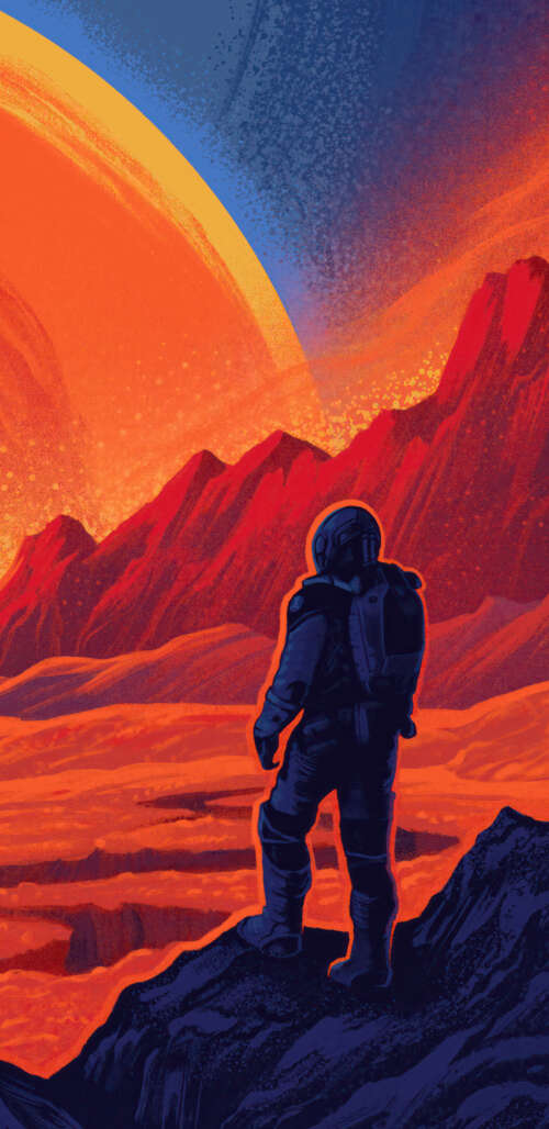 A detailed astronaut in a sci-fi spacesuit floating amidst a vibrant nebula and a... hd background
