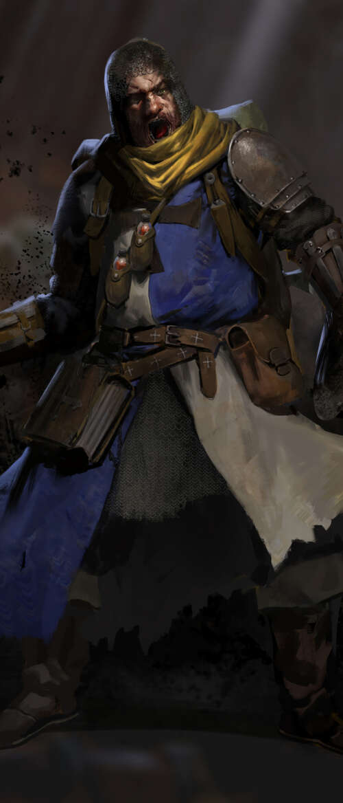 A hooded character lurking in a dark, stone dungeon corridor, inspired by the game... nubia Flip 3