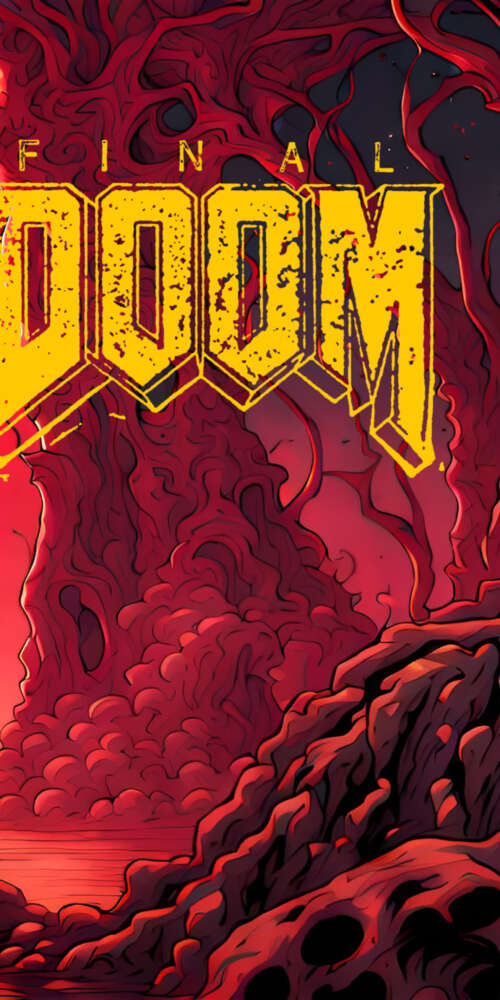 Doomguy, the iconic protagonist of the Doom video game series, wearing his signature... Doogee Fire 3 Max cell phone backgrounds free