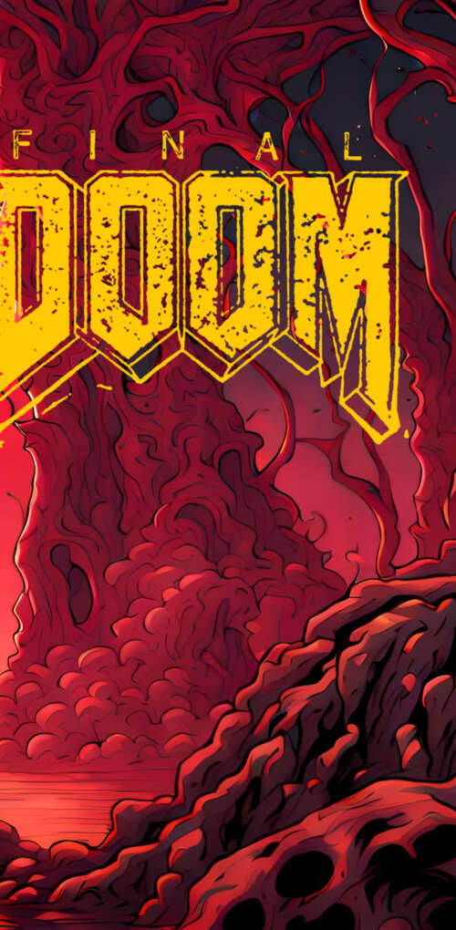 The Doom Slayer armed and ready amidst a demonic battlefield from the Doom video... wallpaper photo gallery download