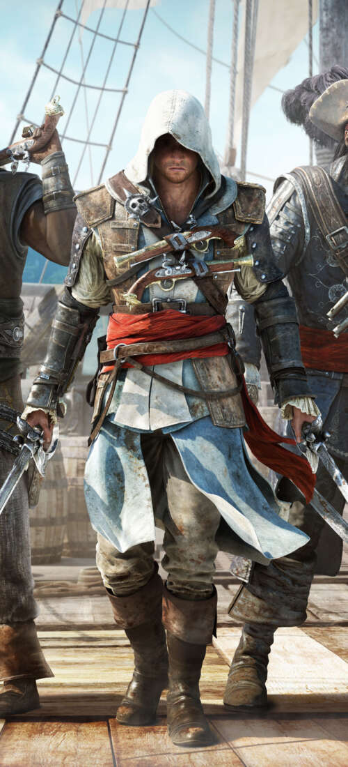 Un ritratto cinematografico di Edward Kenway, protagonista di Assassin's Creed IV:...