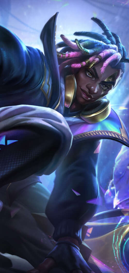 A cinematic depiction of the character Ekko from League of Legends. TCL K70 hd background