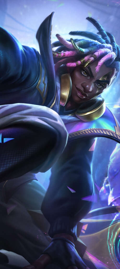 A cinematic depiction of the character Ekko from League of Legends. Oukitel WP58 Pro hd background