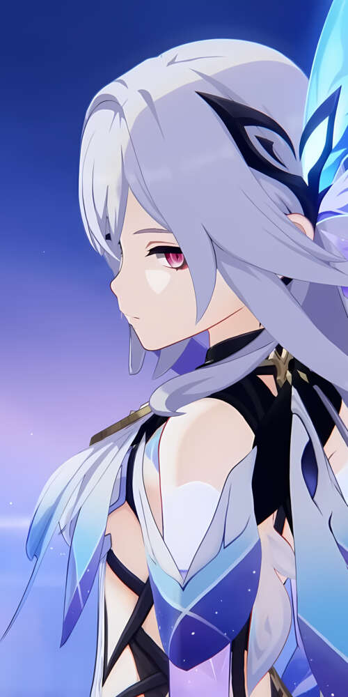 A beautiful anime character in the style of Genshin Impact, featuring intricate fantasy... Doogee Fire 3 Max wallpaper