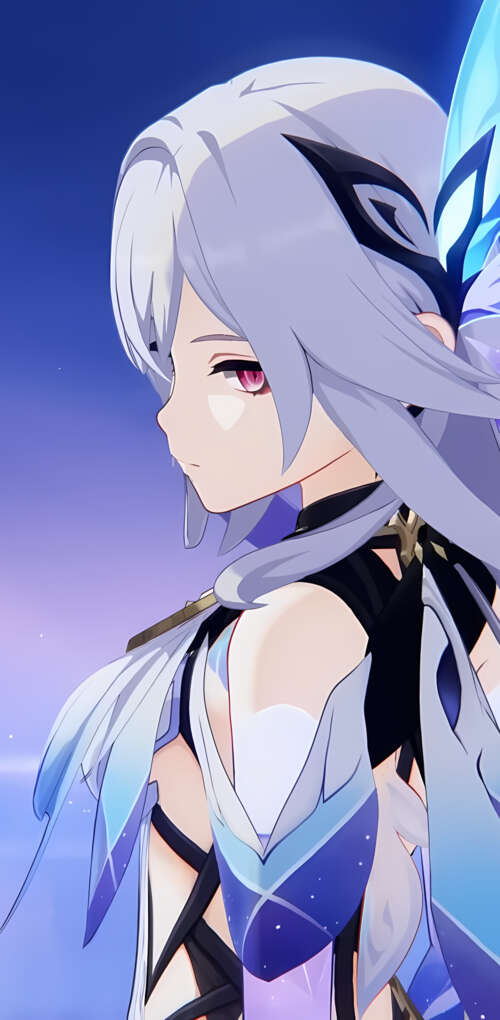 A beautiful anime character in the style of Genshin Impact, featuring intricate fantasy... Huawei Mate 30 Pro free wallpaper