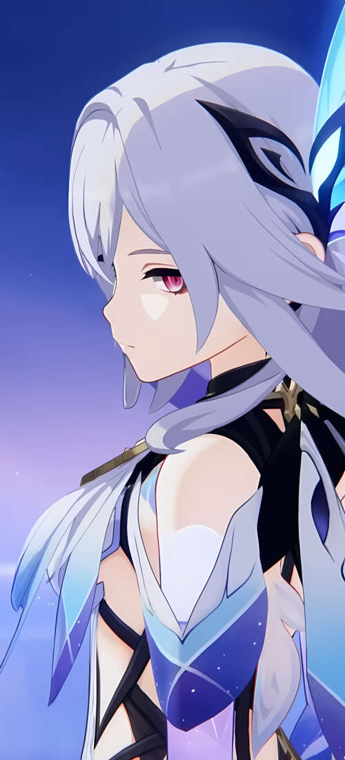 A beautiful anime character in the style of Genshin Impact, featuring intricate fantasy... Honor X9d free background