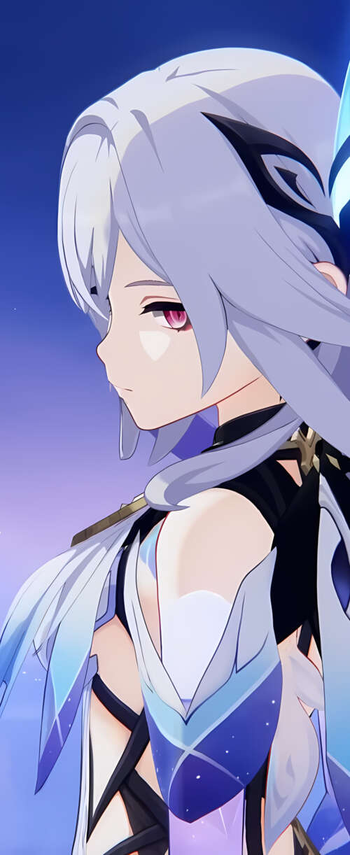 A beautiful anime character in the style of Genshin Impact, featuring intricate fantasy... Meizu Note 16 wallpaper download