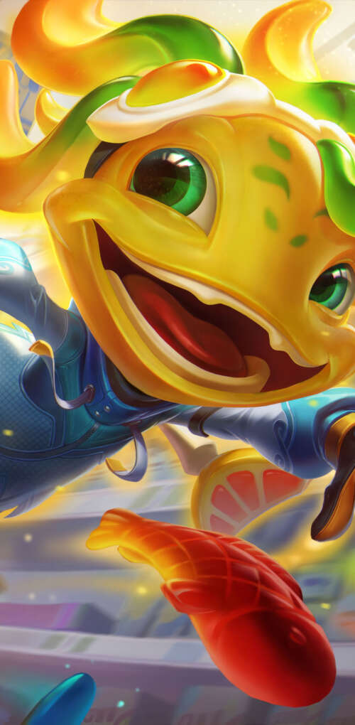 A high-quality illustration of Fizz from League of Legends. free wallpaper