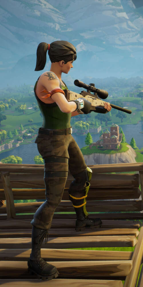 A colorful and stylized warrior character in the Fortnite battle royale art style. cell phone backgrounds free