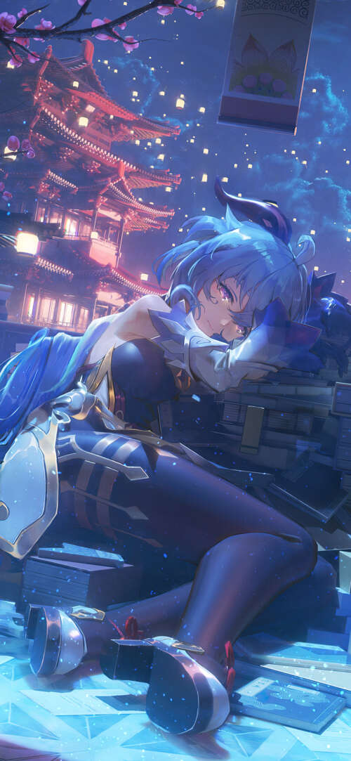 Un’elegante rappresentazione di Ganyu, personaggio del videogioco Genshin Impact,... Poco M7 Plus