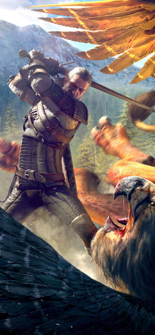 Geralt of Rivia from The Witcher 3: Wild Hunt featuring his iconic white hair and... UmiDigi Umidigi X