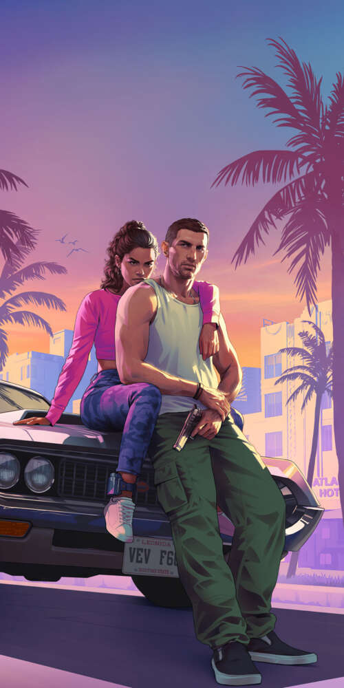 A cinematic portrait of a character in the Grand Theft Auto VI art style, featuring... Doogee Fire 3 Max wallpapers for android