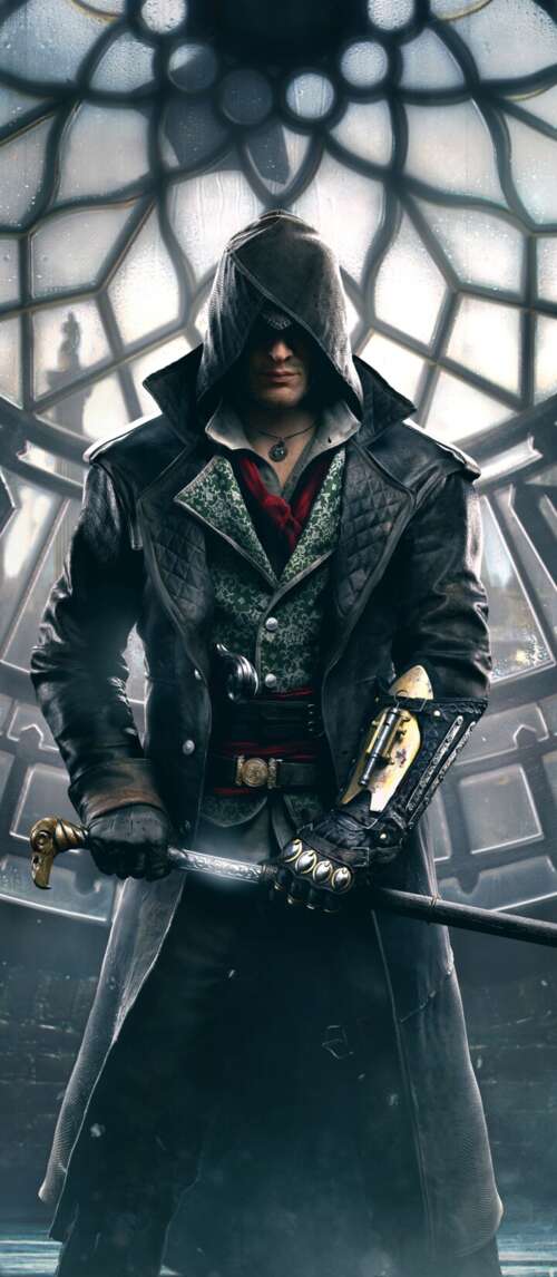 A cinematic portrait of Jacob Frye from the video game Assassin's Creed: Syndicate. Xiaomi Redmi 14C 5G high definition wallpaper